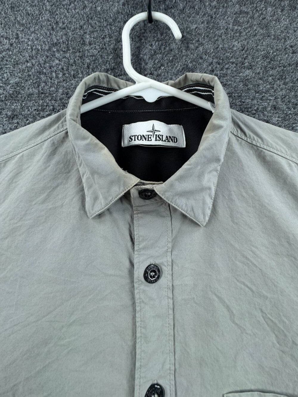 Stone Island Italy Small Gray Cotton Men Long Sleeve Pocket Button Up Designer
